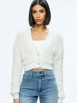 CASILDA FAUX FUR CROPPED CARDIGAN