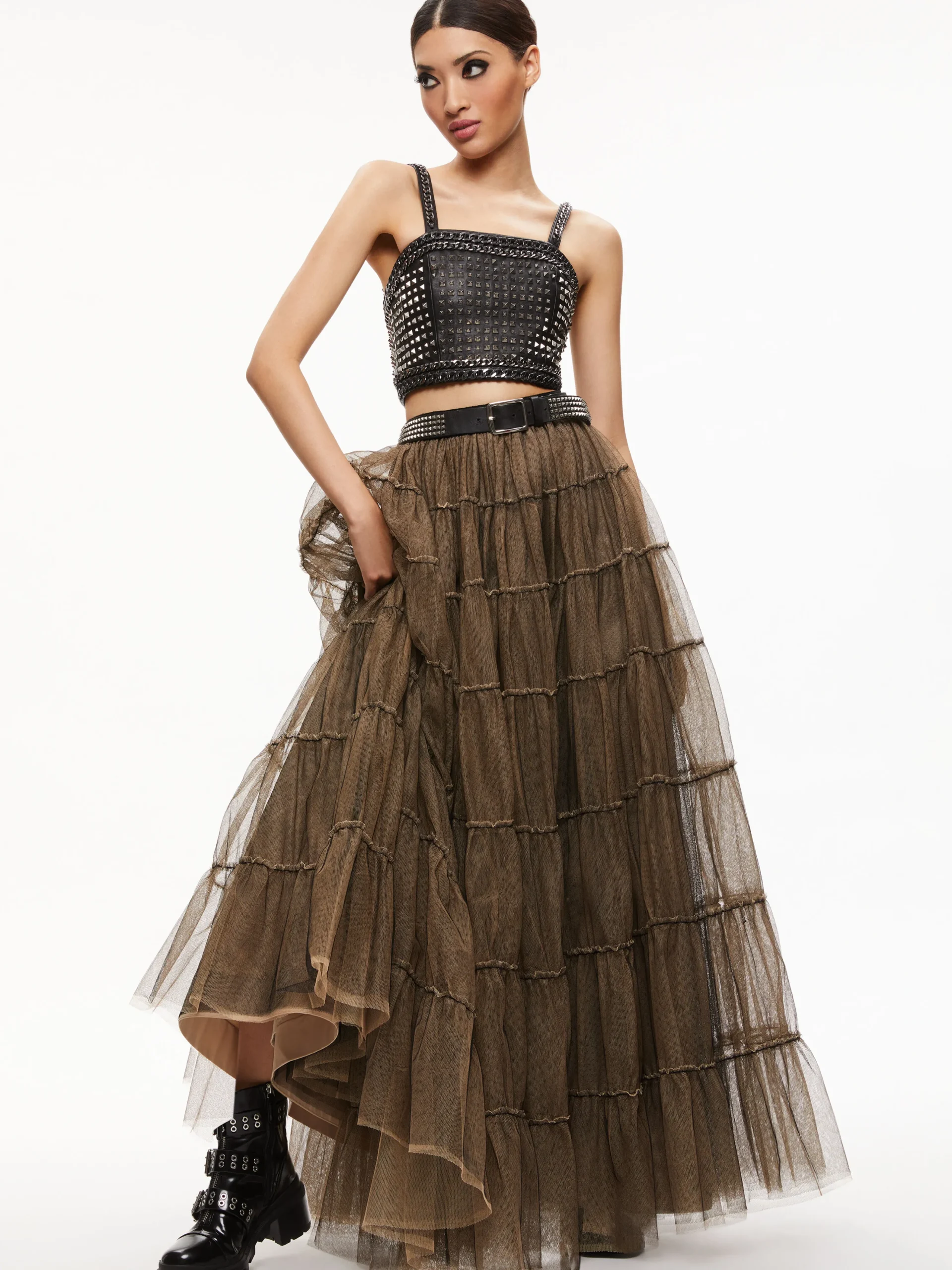 CERESI CHAIN STRAP STUDDED TOP