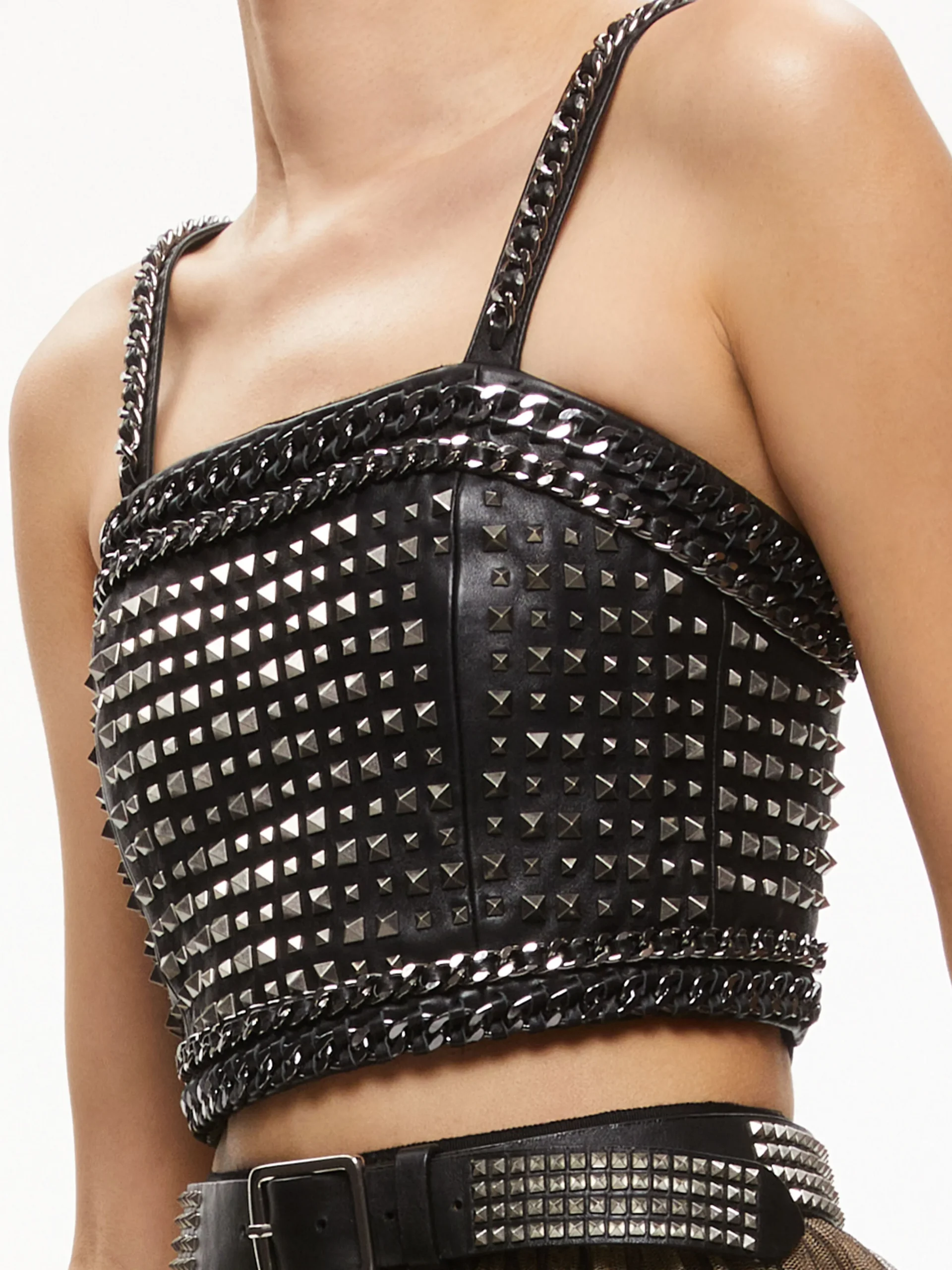 CERESI CHAIN STRAP STUDDED TOP