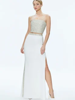 CERESI EMBELLISHED CROP TOP + MARILYNN EMBELLISHED MAXI SKIRT