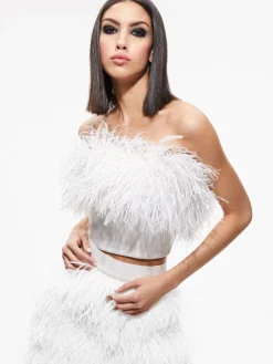 CERESI FEATHER TOP + CINA FEATHER MINI SKIRT