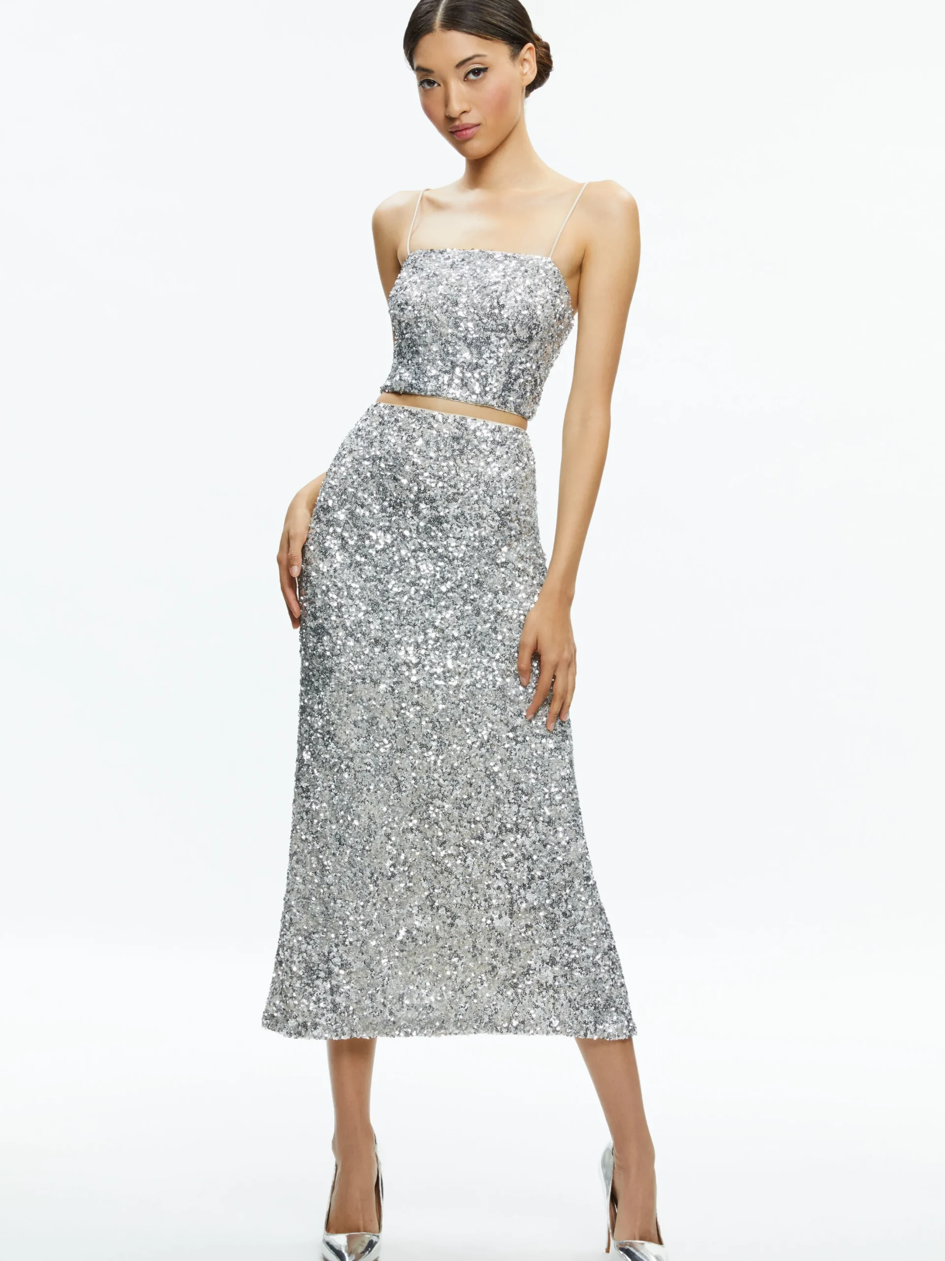 CERESI SEQUIN BANDEAU CROP TOP