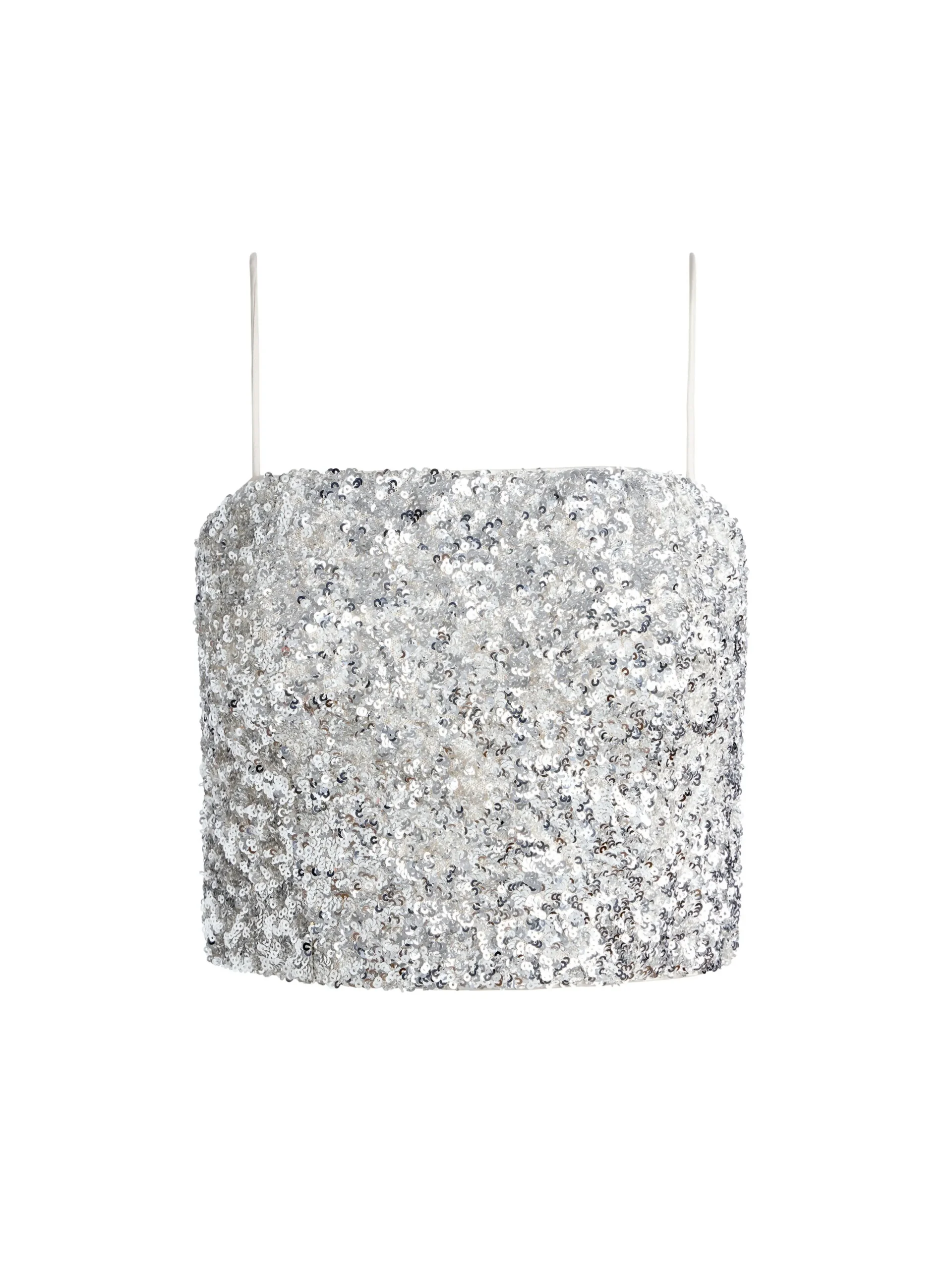 CERESI SEQUIN BANDEAU CROP TOP + MAEVE SEQUIN SLIP SKIRT
