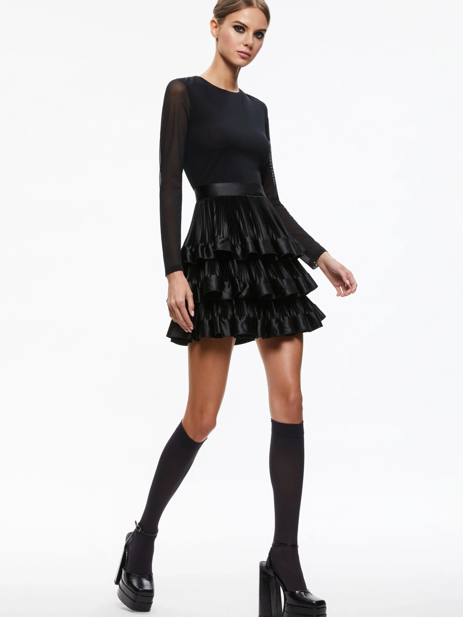 CHARA TIERED RUFFLE MINI DRESS