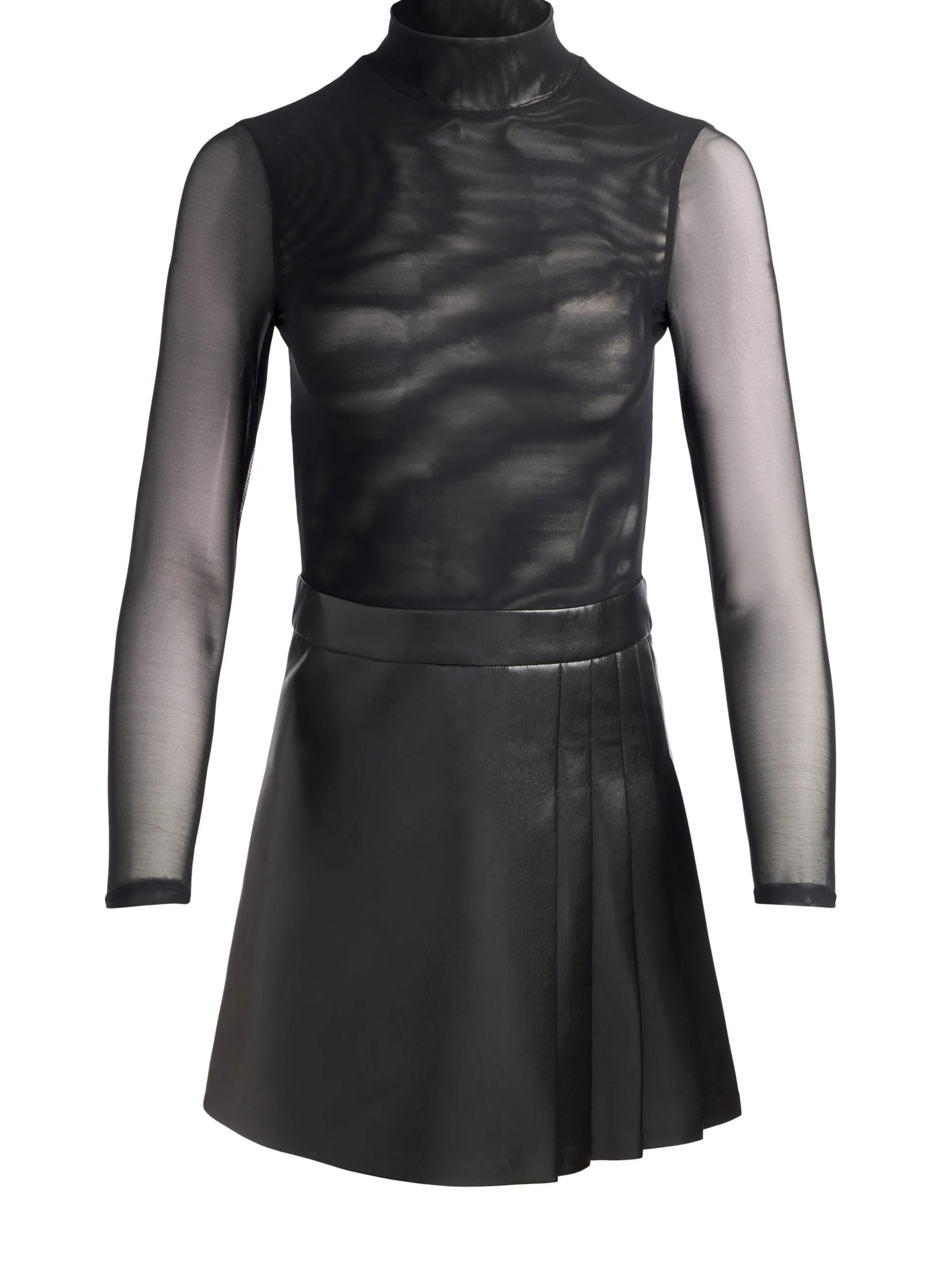 CHARA VEGAN LEATHER MINI DRESS