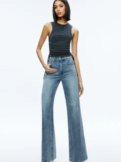 CHRISSY CREWNECK RUCHED CROP TOP