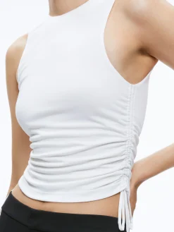 CHRISSY CREWNECK RUCHED CROP TOP