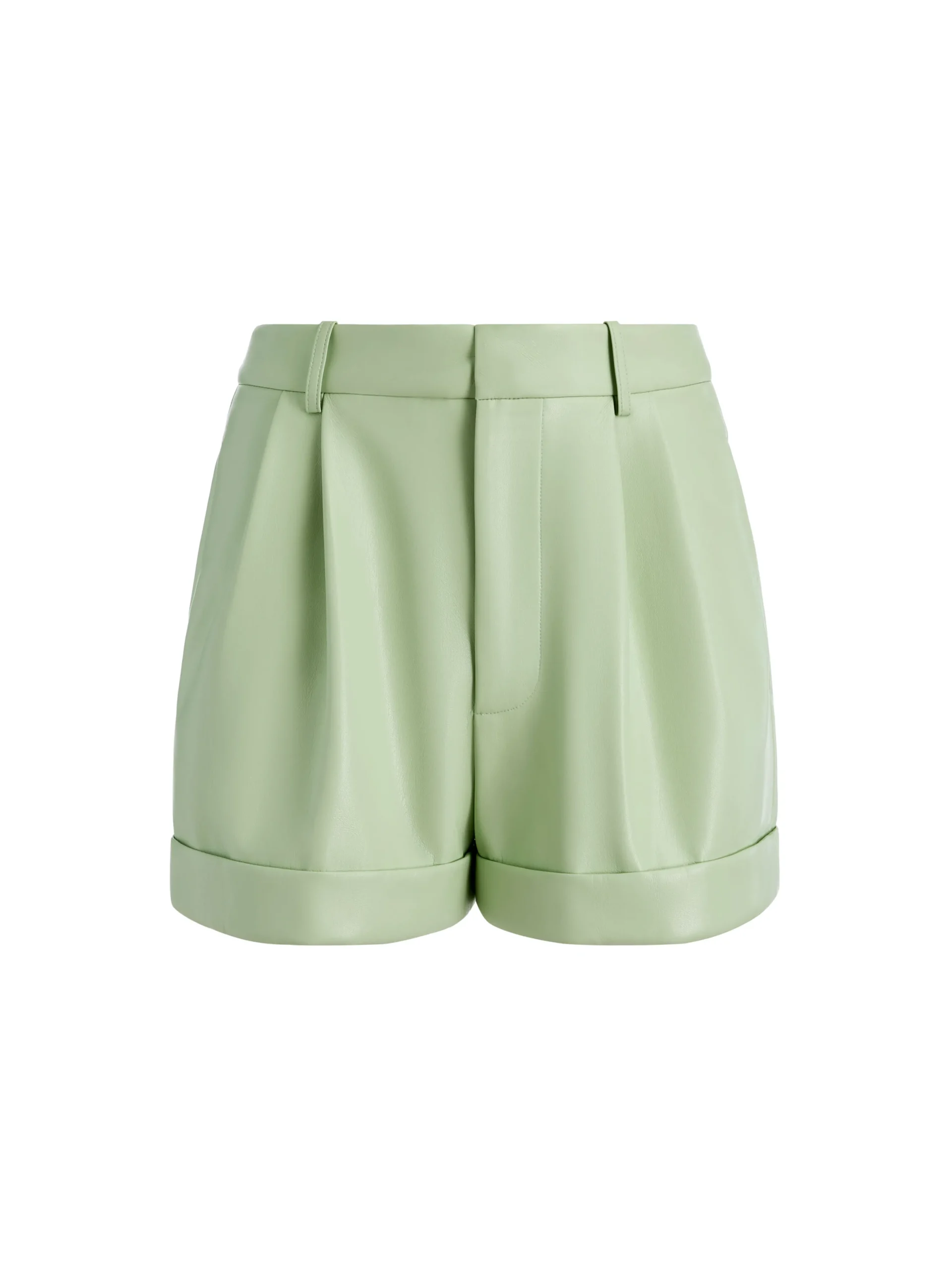 CONRY VEGAN LEATHER PLEATED CUFF SHORT