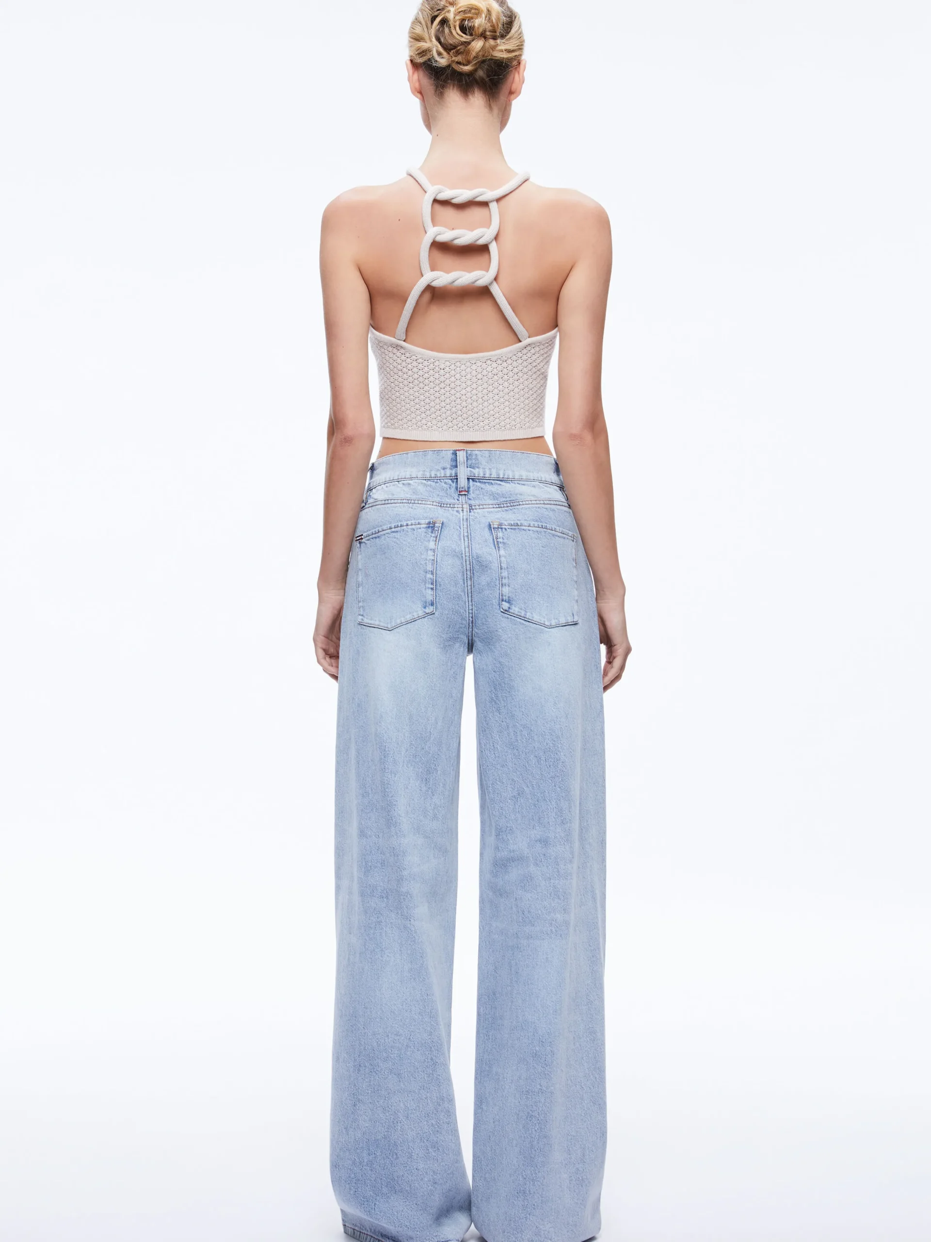 DARIA POINETELLE CORD BACK HALTER TOP