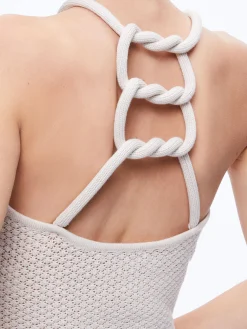 DARIA POINETELLE CORD BACK HALTER TOP