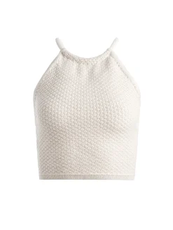 DARIA POINETELLE CORD BACK HALTER TOP
