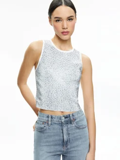 DARINA EMBELLISHED CROPPED TANK