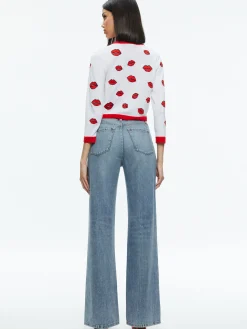 DARODA KISS CREWNECK CROPPED CARDIGAN