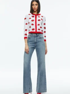 DARODA KISS CREWNECK CROPPED CARDIGAN