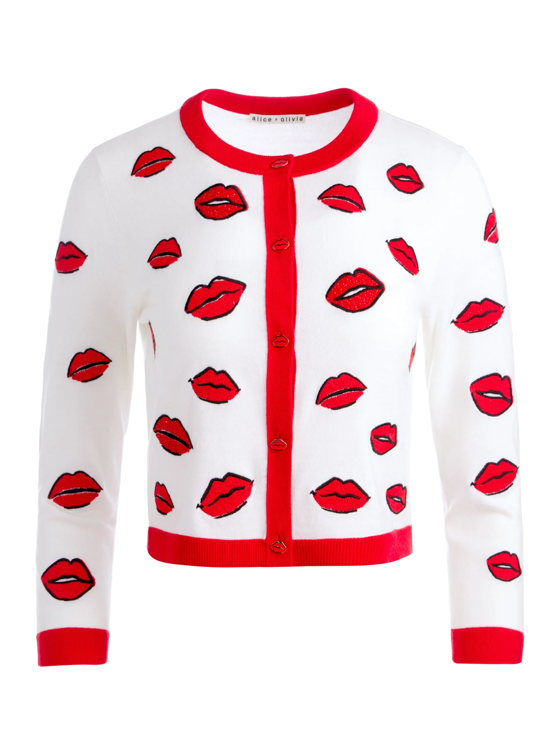 DARODA KISS CREWNECK CROPPED CARDIGAN