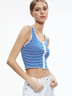 DARYN BUTTON FRONT CROPPED TANK