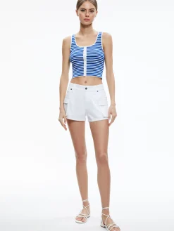 DARYN BUTTON FRONT CROPPED TANK