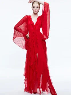 DAY SUNBURST SLEEVE MAXI DRESS
