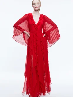 DAY SUNBURST SLEEVE MAXI DRESS