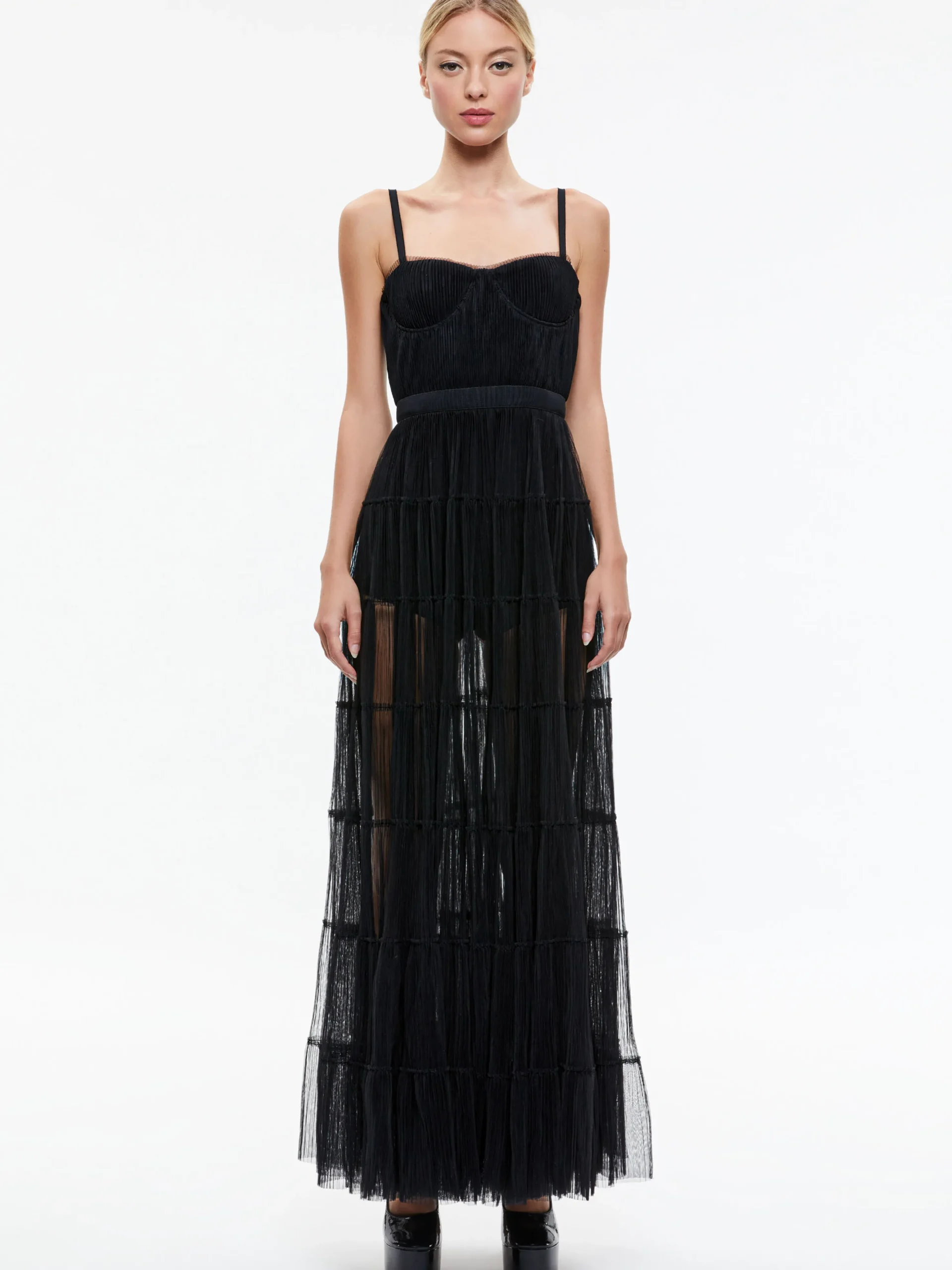 DEENA PLEATED MAXI DRESS WITH HOT PANT