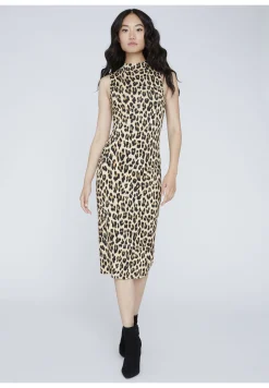 DELORA FITTED MOCK NECK DRESS