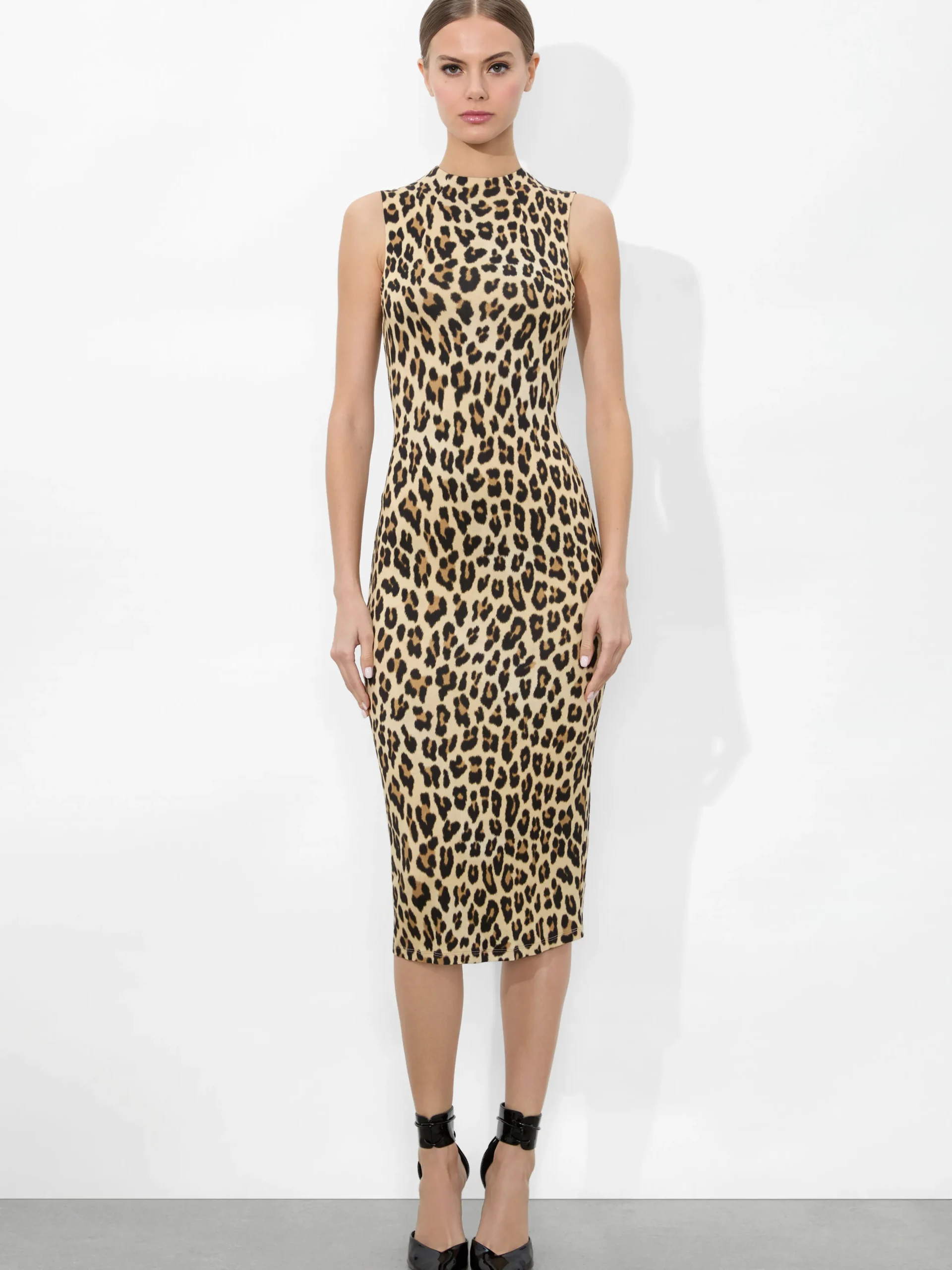 DELORA FITTED MOCK NECK DRESS