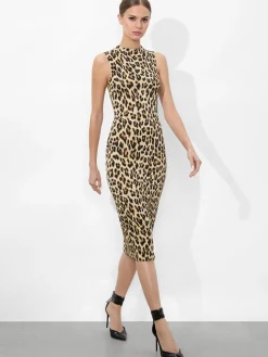 DELORA FITTED MOCK NECK DRESS