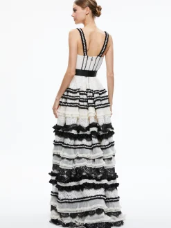 DENITA BUSTIER RUFFLE GOWN