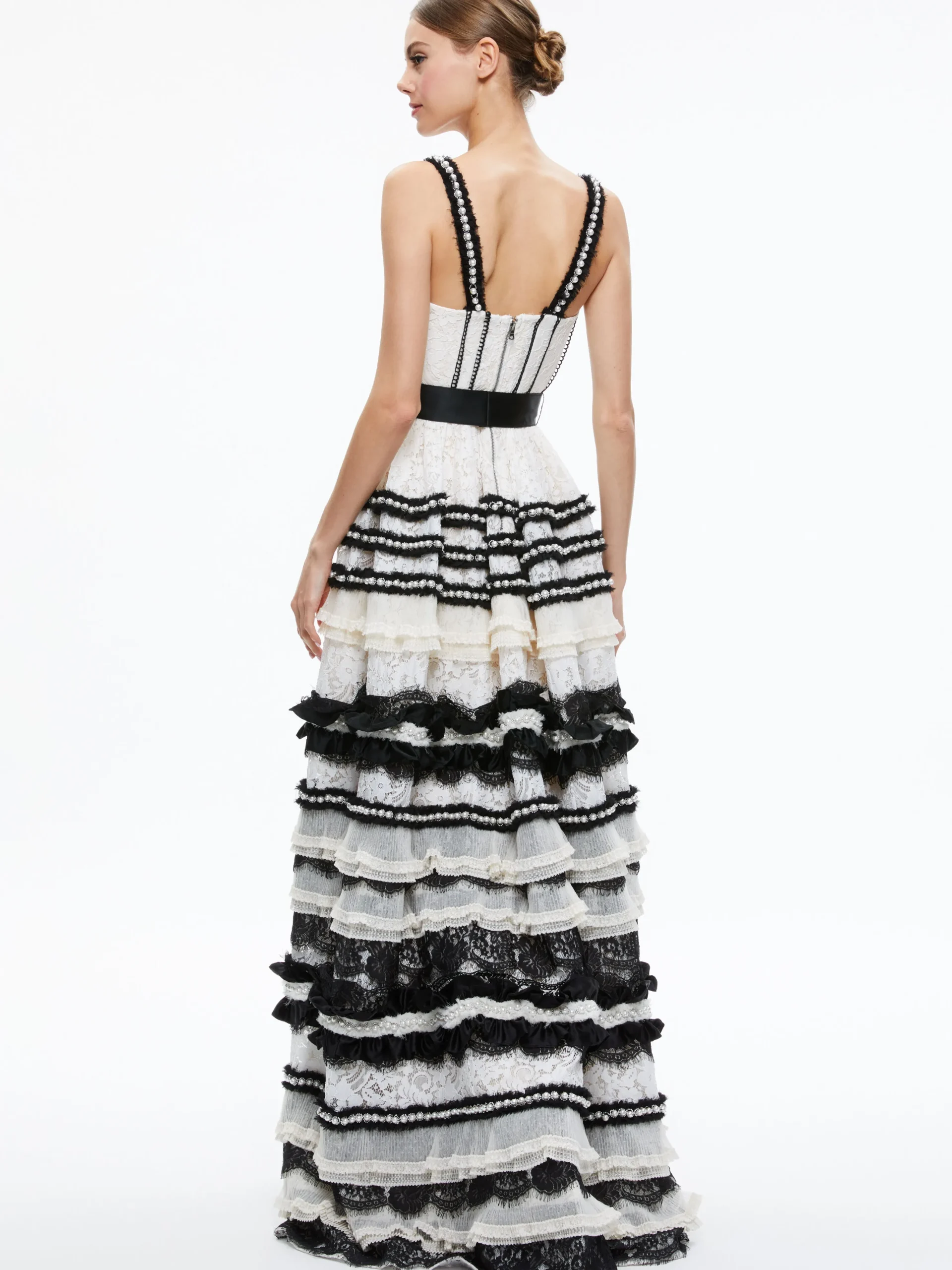 DENITA BUSTIER RUFFLE GOWN