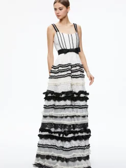 DENITA BUSTIER RUFFLE GOWN