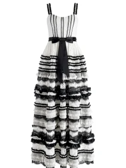 DENITA BUSTIER RUFFLE GOWN