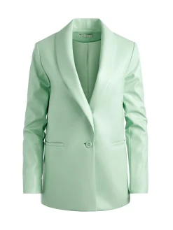 DENNY VEGAN LEATHER SHAWL COLLAR BLAZER + OLIVIA VEGAN LEATHER SHORT