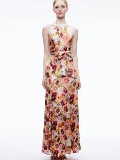 DITA TIE NECK HALTER DRESS