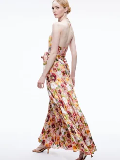 DITA TIE NECK HALTER DRESS