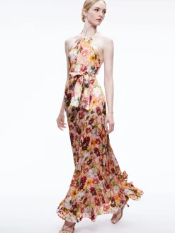 DITA TIE NECK HALTER DRESS