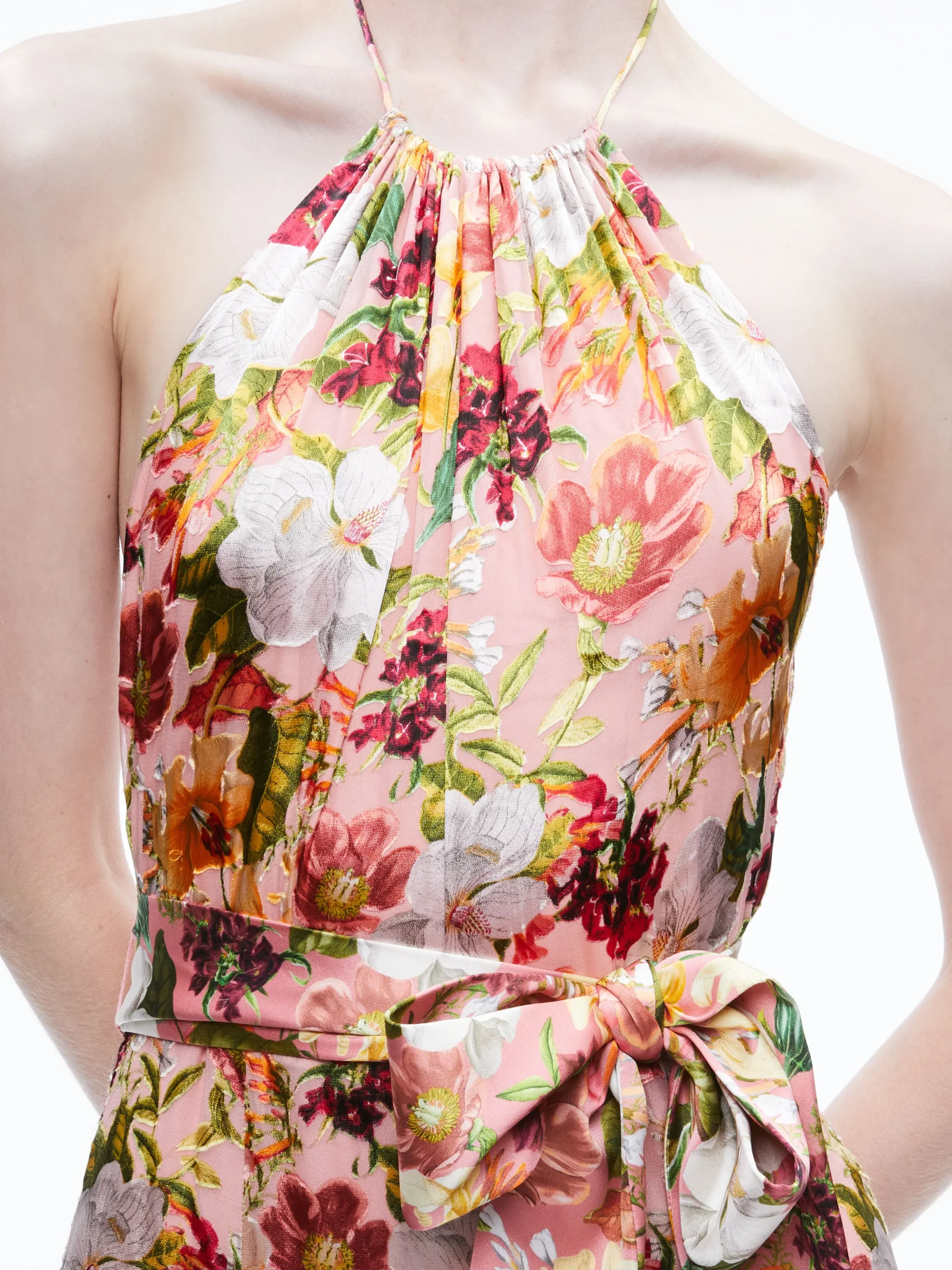 DITA TIE NECK HALTER DRESS