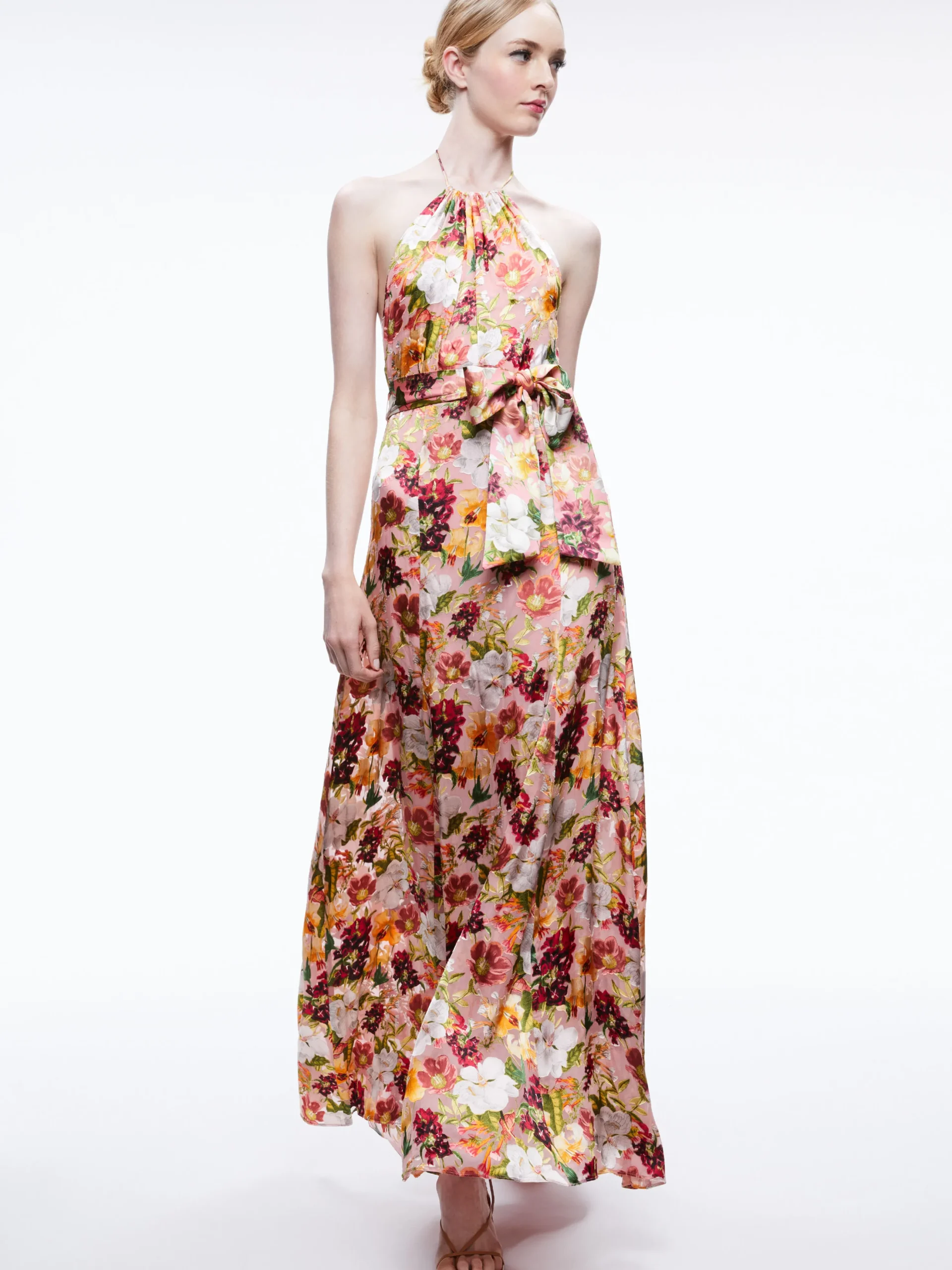 DITA TIE NECK HALTER DRESS