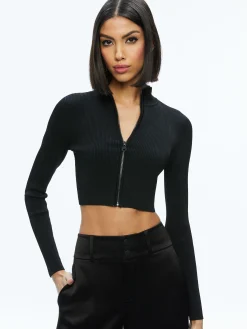DORRIS RIBBED ZIP UP CARDIGAN