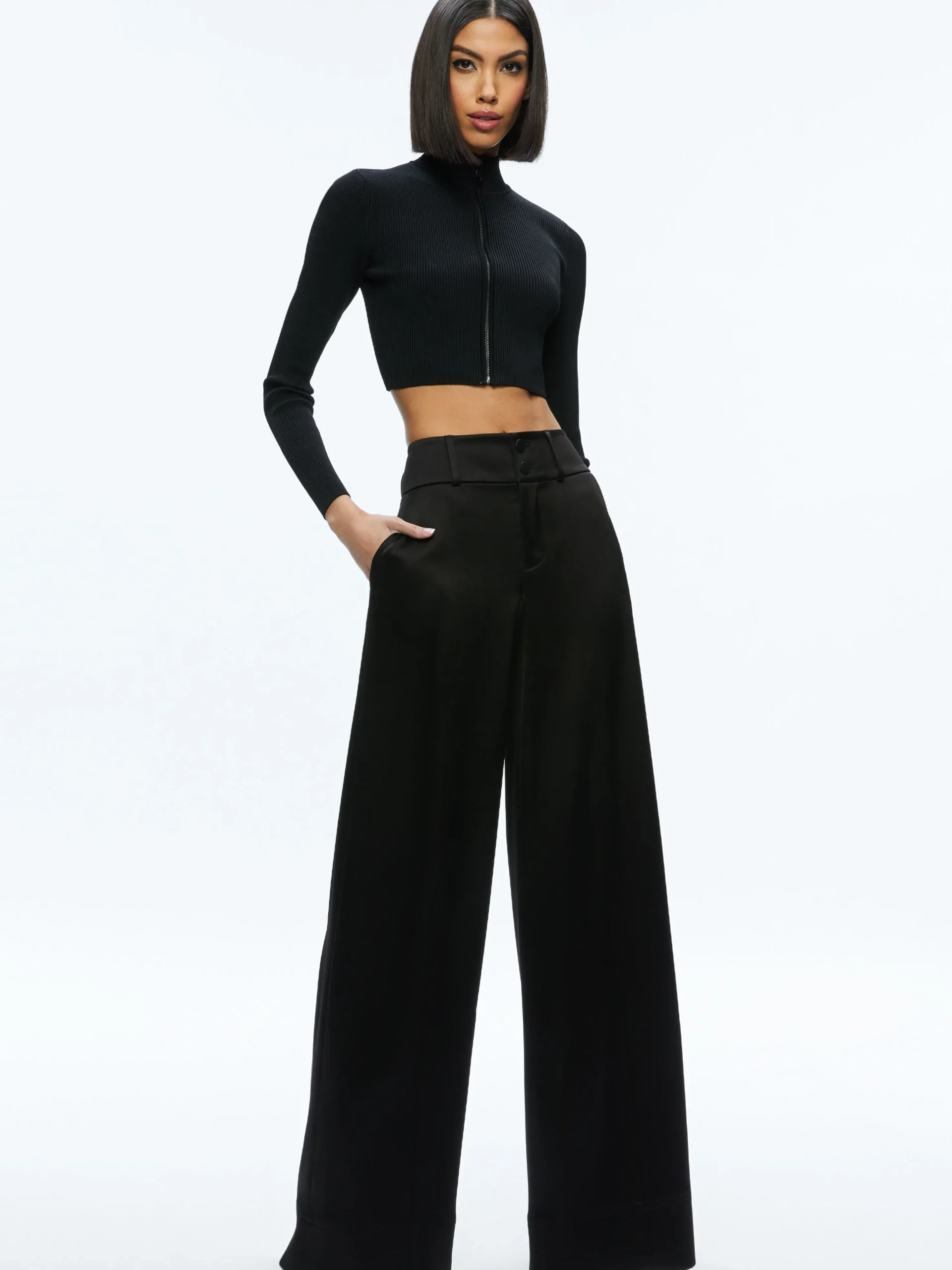 DORRIS RIBBED ZIP UP CARDIGAN