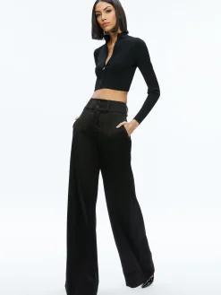 DORRIS RIBBED ZIP UP CARDIGAN