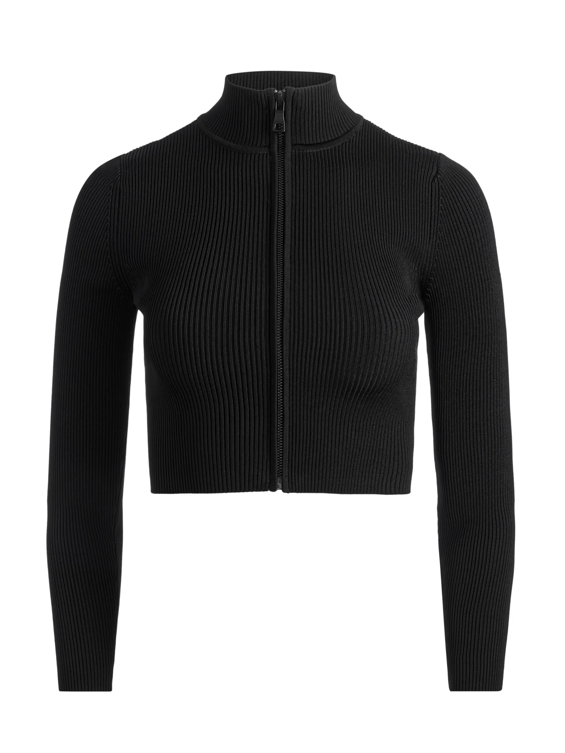 DORRIS RIBBED ZIP UP CARDIGAN