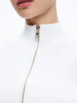 DORRIS RIBBED ZIP UP CARDIGAN
