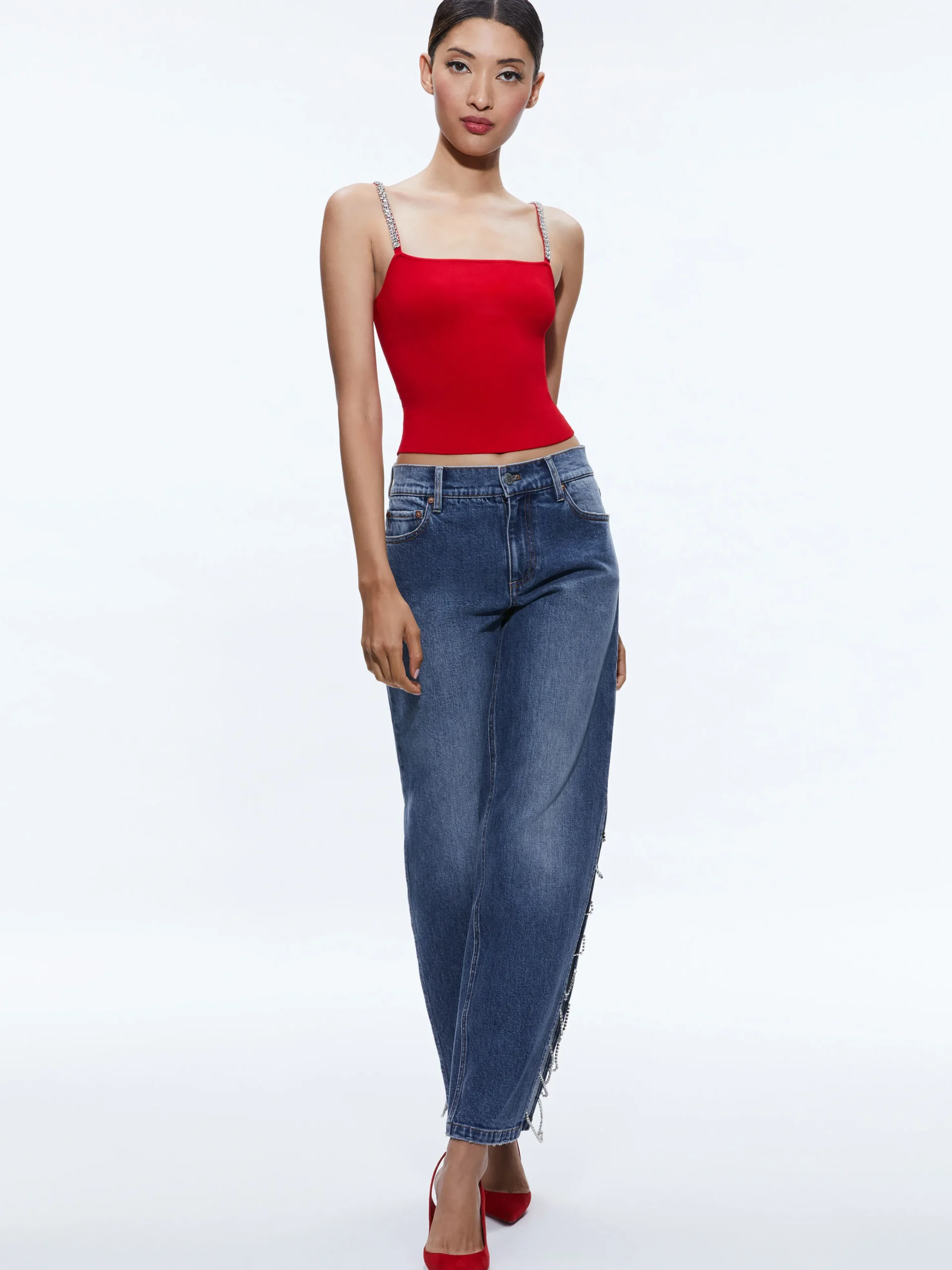 DRINA EMBELLISHED STRAP TANK