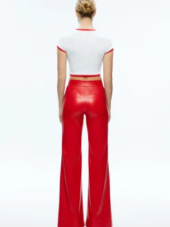 DYLAN HIGH WAISTED VEGAN LEATHER WIDE LEG PANT