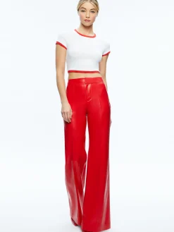 DYLAN HIGH WAISTED VEGAN LEATHER WIDE LEG PANT