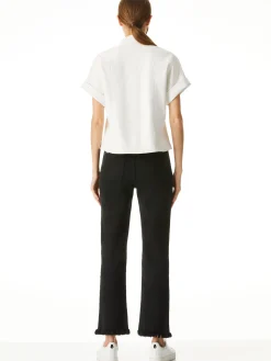 EDYTH VEGAN LEATHER BUTTON DOWN