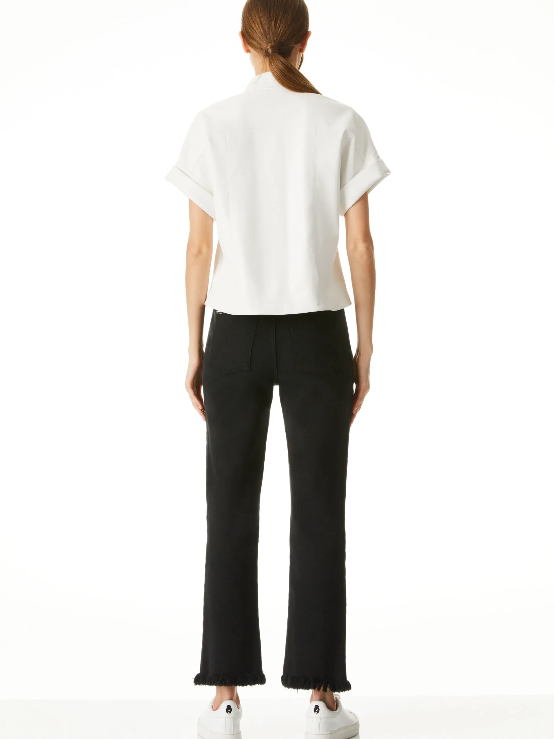 EDYTH VEGAN LEATHER BUTTON DOWN