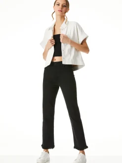 EDYTH VEGAN LEATHER BUTTON DOWN