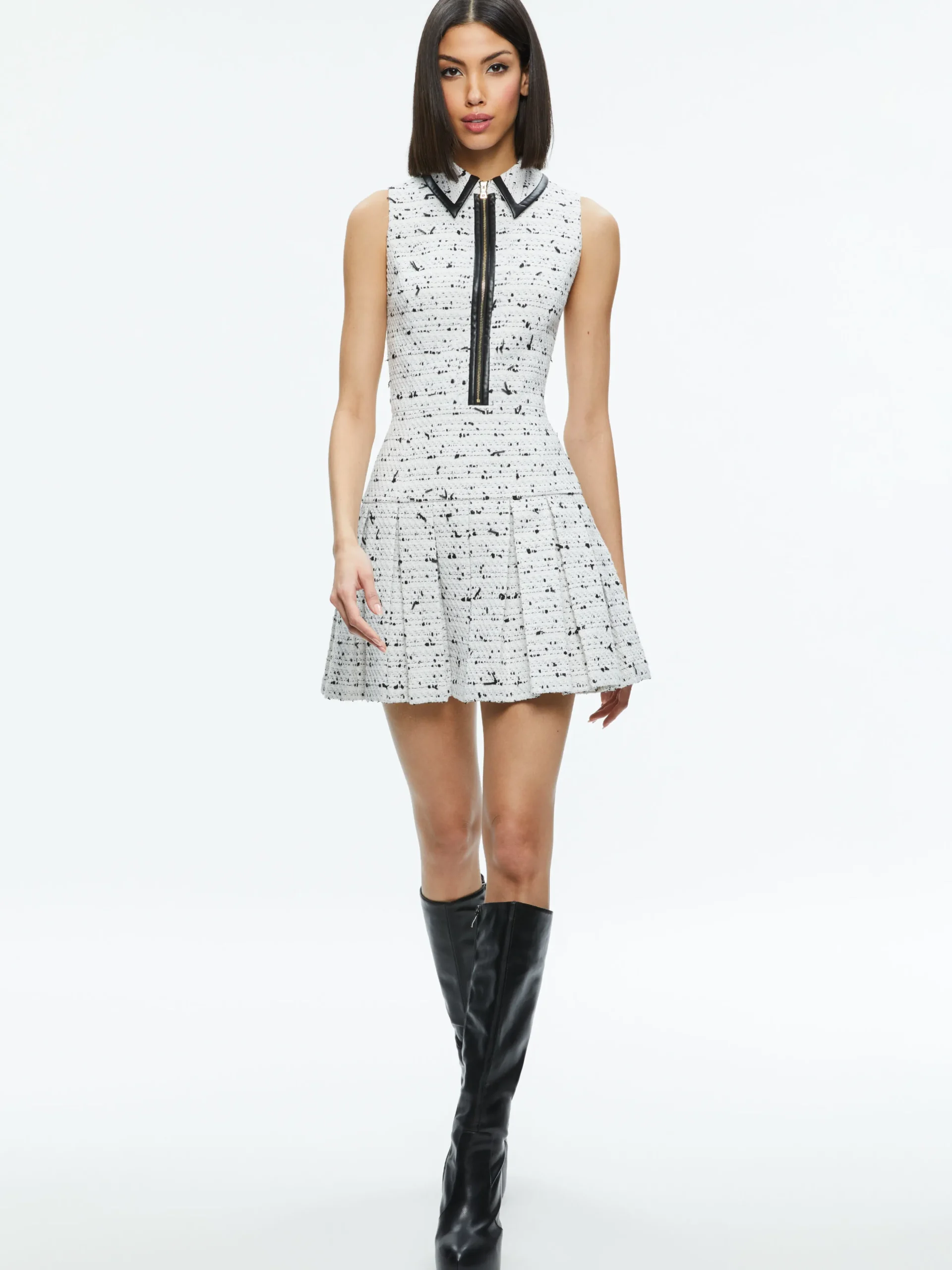 ELLIS TWEED BOX PLEAT DRESS