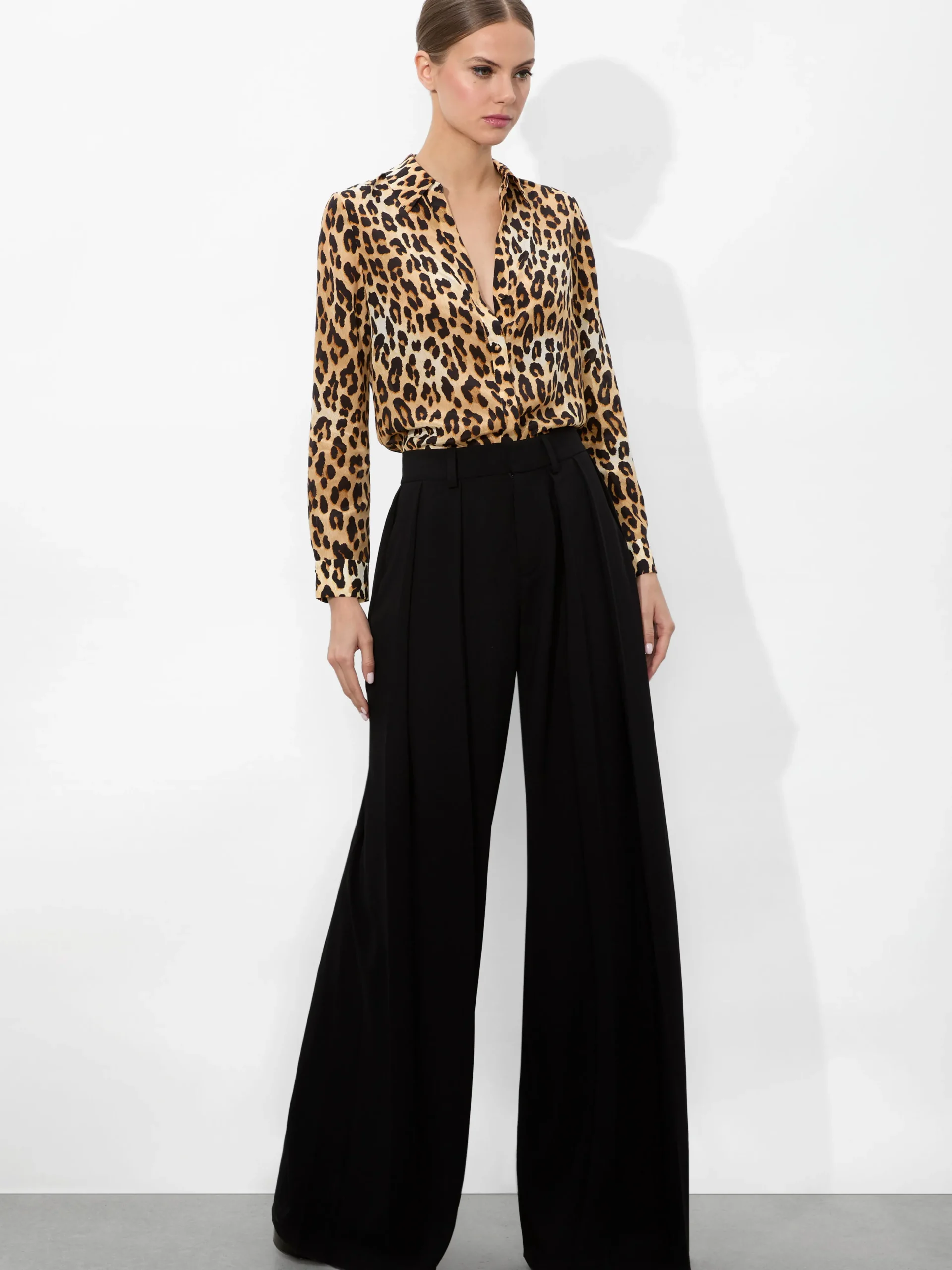 ELOISE BUTTON DOWN LEOPARD BLOUSE